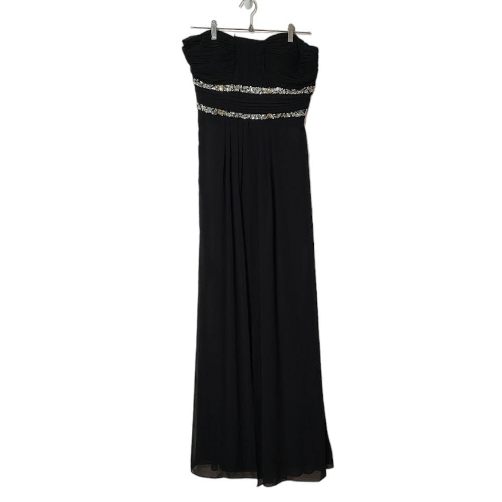 Juno Black Split Dress Size L ~ Great for any Party